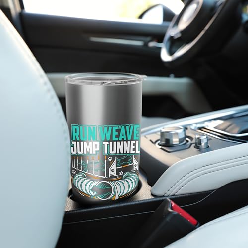 Run Weave Jump Tunnel Dog Agility Stainless Steel Insulated Tumbler - color: Brushed Steel