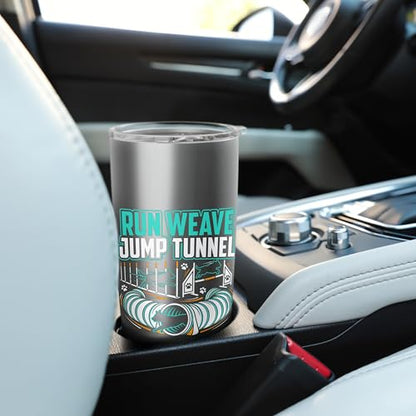 Run Weave Jump Tunnel Dog Agility Stainless Steel Insulated Tumbler - color: Brushed Steel