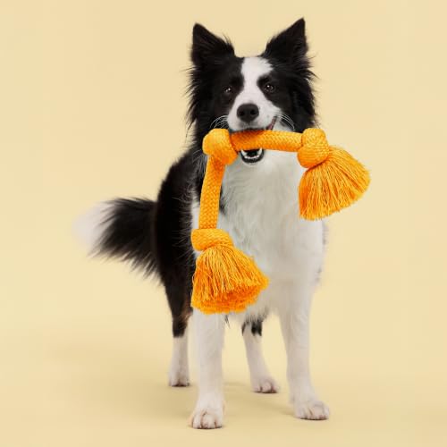 Playology Dog Toys | Dri-Tech Rope Tug of War Dog Toy for Tough Chewers | Cheddar Cheese Scented Jumbo Tug Rope Toys for Large Dogs - size: Jumbo, style: Cheddar Cheese
