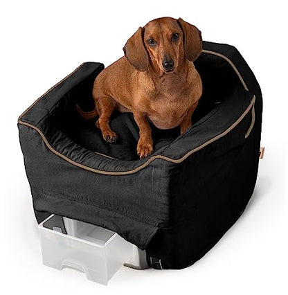 Snoozer Small Luxury Lookout Ii Pet Car Seat, Black/Herringbone Microsuede - color: Black with Herringbone, size: Small