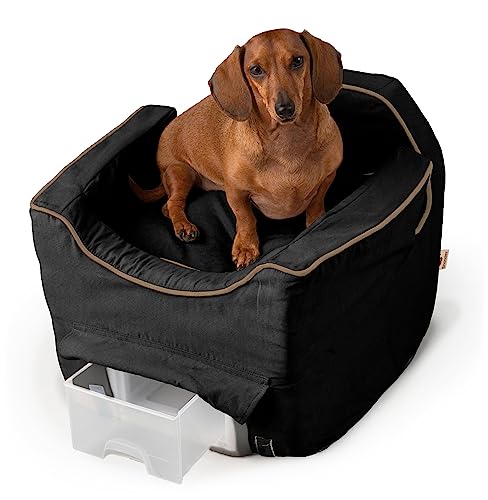 Snoozer Small Luxury Lookout Ii Pet Car Seat, Black/Herringbone Microsuede - color: Black with Herringbone, size: Small