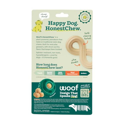 WOOF HonestChew Dog Toy Infinity - Durable Dog Chews - Made with Natural, Plant-Based Ingredients - Splinter-Resistant - Safer Than Dog Bones - Small - size: Small