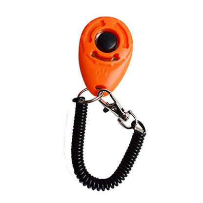 SERYU 1 Piece Dog Pet Click Clicker Training Trainer Aid Wrist Strap Orange - color: Orange