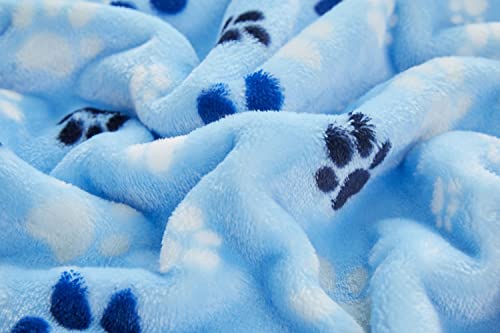 Allisandro Luxurious Dog Blanket, Extra Softness 350 GSM Flannel Fleece Pet Throw for Small Medium and Large Dogs Puppies and Cats, Blue, 40 × 32 Inches - color: Blue Paw, size: 40" x 32"