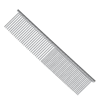 PETTOM Pet Steel Grooming Tool Poodle Finishing Butter Comb 7 1/2-inch L Silver Dog Combs with Rounded Ends Stainless Steel Teeth, Cat Comb for Removing Tangles and Knots - style: Comb B