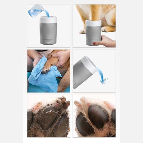 Dog Paw Cleaner Cup – 9cm ABS PBT, Automatic Portable Washer, Reusable Pet Tool | Perfectly Great for Household Mud Removal, Indoor Use - color: Gray
