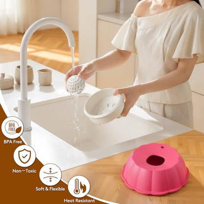 Dog Lick Bowl Ball Slow Feeder, Licking Bowl for Liquid Treat with Rolling Spin Sphere Roller Licker, Non-Slip 4/5 Cup Slow Feeder Bowl for Dietary Supplement/Post-op Nutrition (Pink) - color: Pink