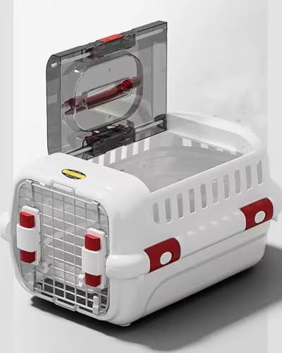 New Dog and Cat Kennel, Hard Sided Travel Pet Carrier, Top Front Load Ventilation Cat Crate for Small Dogs Outdoor Traveling Hiking Camping Picnic(Color:Gray) - color: gray