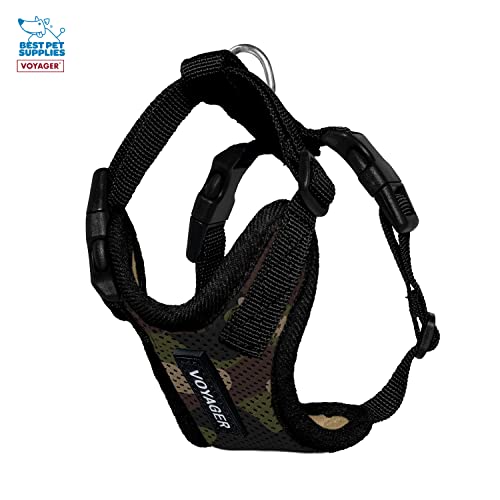 Best Pet Supplies Voyager Step-in Lock Pet Harness w Reflective Pet Leash Combo Set with Neoprene Handle 5ft - Supports Small, Medium and Large Breed Puppies/Cats - Army/Black Trim, XXS - color: Harness Leash Set (Army/Black Trim), size: XXS (Chest: 11.5