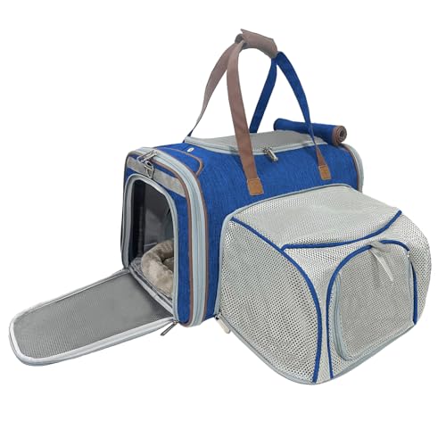 Mr. Peanut's Gold Series Standard Size Airline Compliant Expandable Pet Carrier V3.0 (Deja Blue) - color: Deja Blue