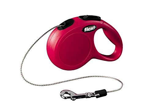 FLEXI New Classic Retractable Dog Leash (Cord), 10 ft, Extra Small, Red - size: X-Small