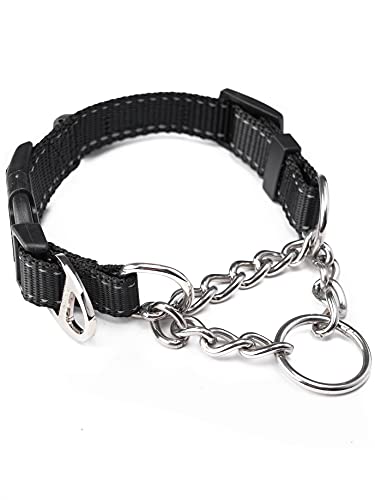 Mighty Paw Martingale Collar with Buckle | Training Dog Collar, Limited Cinch Chain Pet Gear for No Pull Dog Walking. Martingale Dog Collars for Large Dogs, Medium Breeds and Small Pets