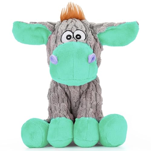 loncoldy Dog Toys, Interactive Dog Squeaky Toys, Tough Crinkle Stuffed Animal Chew Toy for Small, Medium, Large Breeds, Plush Toy to Keep Them Busy, Pet Toys for Dogs - color: lake blue
