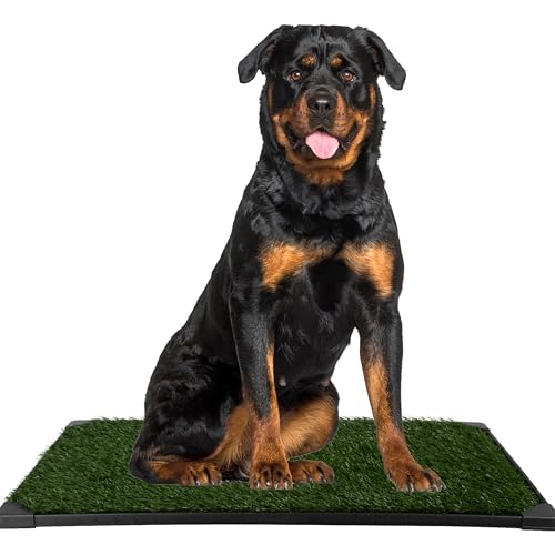 Artificial Grass Puppy Pee Pad for Dogs and Small Pets - Set of Three 41x27 Inch, Reusable 4-Layer Turf Pads for Dogs - Indoor and Outdoor Fake Grass Potty Pet Supplies by PETMAKER - size: XXL 4-Layer Replacement Pads