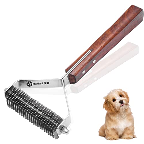Flamia & Jabz Undercoat Rake for Dogs & Cats, Dematting Grooming Stripper Tool (24 Blades) - size: 24 Blades