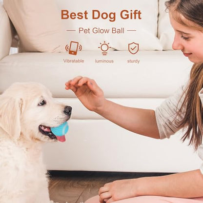 ChenPeiFeng CPF LED Dog Balls - Glowing Fetch Toys, 1.8 Inch Glow in The Dark, Outdoor Interactive Dog Toys for Training & Puppy Birthday Gifts (Blue) - color: Blue