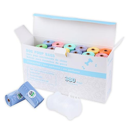 ECO-CLEAN 360 Count Dog Poop Bags with Dispenser, Leak-Proof, Unscented, 0.2 Ltr Capacity, Indoor/Outdoor Use - color: Colorful