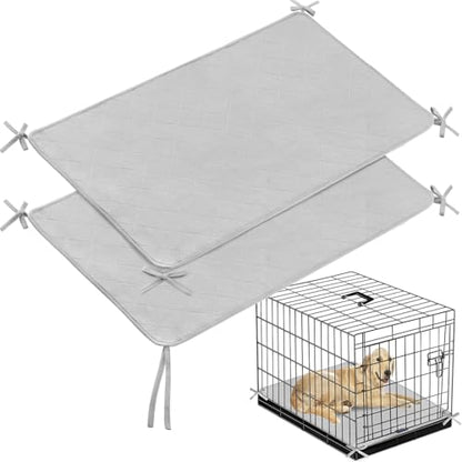 Waterproof Dog Crate Mat with Rope 2 Pack (36’’X23’’), Washable Pee Pads for Dogs, Non-Slip Training Pads for Dogs, Fits 36 Inch Dog Crate - size: Large 36"X23"