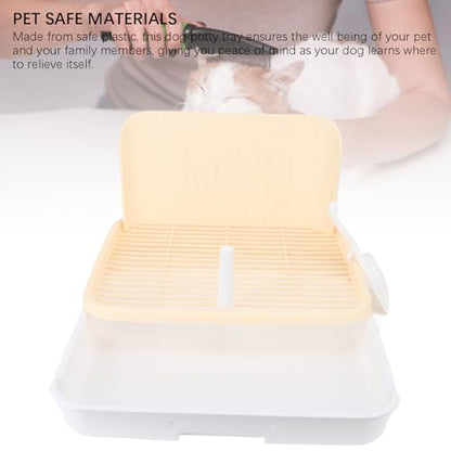 HEEPDD Large Dog Potty Tray, Puppy Potty Training Tray with Leakproof Design Spacious Indoor Dog Toilet for Medium Large Dogs 18.5x14.57x3.15in Pet Toilet with Pillar Structure (Complexion) - size: complexion