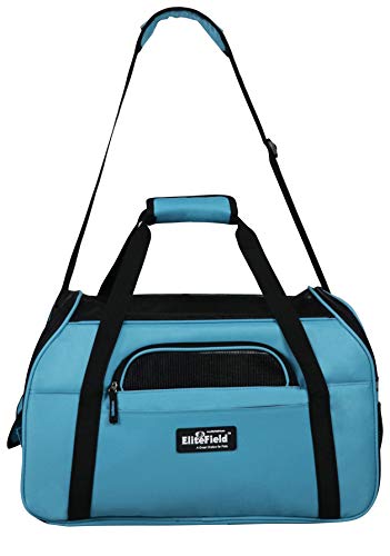 EliteField Soft Pet Carrier (3 Year Warranty, Airline Approved) Soft Sided Dog Puppy Cat Carrier Travel Bag (X-Large: 21" L x 12" W x 13" H, Sky Blue) - color: Sky Blue, size: 21.0"L x 12.0"W x 13.0"H