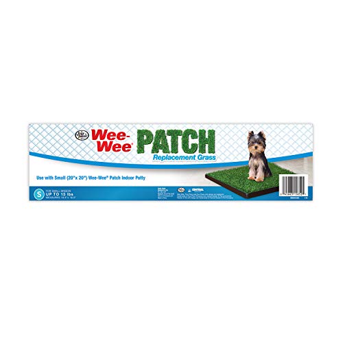 Four Paws Wee-Wee Premium Patch Indoor and Outdoor Pet Potty for Dogs l Dog Potty Training l Artificial Grass l Wee-Wee Patch - size: Small (12 Count), style: Patch