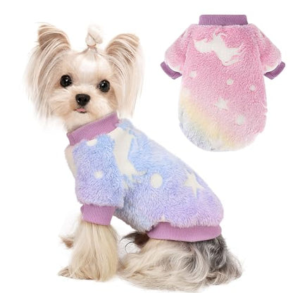 Dog Sweaters for Small Dogs Male Female Night Glow Doggy Clothes Girl Boy, Warm Pullover Doggie Sweatshirt, Winter Pet Coat Jacket Cat Costume, Small Dog Sweater Puppy Outfit, Pink, XXS - color: Night Glow Pink, size: XX-Small (Chest 11in )
