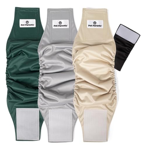 Pet Parents® Washable Belly Bands for Male Dogs (3pack) + Extendrs® of Durable Dog Diapers Male, Premium Male Dog Diapers & Dog Wraps (X-Small, Spruce) - color: Spruce, size: X-Small (11-13")