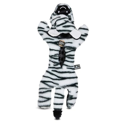 Smithsonian Longamals Zebra Plush Dog Toy – 20" Crinkle & Squeaky, Stuffing-Free Interactive Tug Toy for Medium & Large Dogs - color: Zebra, size: 20"
