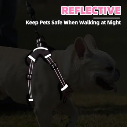 PUPTECK Dog Harness Small Sized Dog, Step in Adjustable Reflective Dog Vest Harness Escape Proof, No Pull Soft Padded Harness Easy Control, Pink, XS - color: Pink, size: XS (CHEST: 11.5"-16")