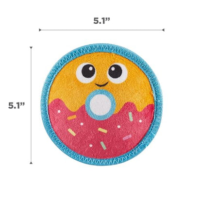 Outward Hound Tough Skinz Durable Squeaky Dog Toy with Two Tough Layers, Donut, Multicolor, Small - color: Donut, size: Small