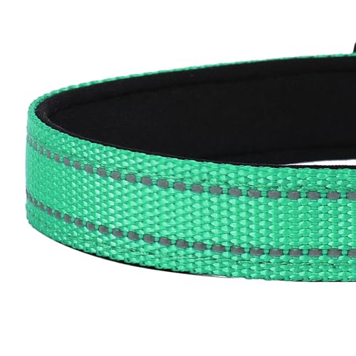 Reflective Dog Collar, Adjustable Soft Neoprene Padded Nylon Pet Collars with Buckle for Puppy and Small Dogs, Cats, Grass Green,XS - color: Grass Green, size: X-Small
