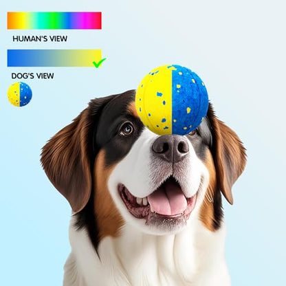 Dog Ball Smart Interactive Dog Toy with Remote Control,Automatic Moving,Bouncing and Rotating 3 Modes,E-TPU Material Aggressive Chewers,IPX7 Waterproof,Rolling Ball for Large Medium Dogs - color: Blue+Yellow
