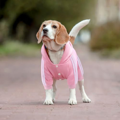 Dog Hoodie Security Clothes 4 Legs Jumpsuit Sweatshirt Soft & Warm Dog Outfit Pullover Dog Winter Clothes Sweater for Small Medium Large Dogs Cats (Pink, Medium) - color: Pink, size: Medium