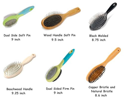 Dog and Cat Professional Oval Grooming Pin Brushes Choose Size Style and Type All Have Ergonomic Handles (8.75" Black Molded) - size: 8.75" Black Molded