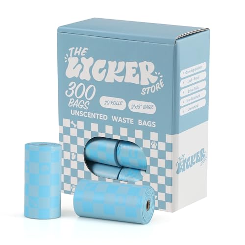 13 in. x 9 in. Extra Thick Leak Proof Unscented Dog Poop Bags, Blue (300 Count, 20-Rolls) - size: 300 Count (Pack of 1)