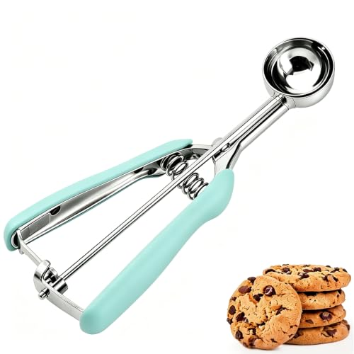 JUNADAEL J Small Cookie Scoop 1 Tbsp, Size #60 Cookie Scoop for Baking, Cookie Dough Scoop, Ice Cram Scoop, Mint Handle, Non-Slip, For Making Cookies Muffin Cupcake Pancake Ice Cream Meatball - color: Mint, size: #60 - 1 Tbsp