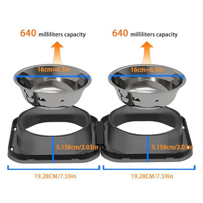 2PCS Stainless Steel Dog Food and Water Bowls Set, Freely Combinable Feeding Set for Dogs Cats, Spill Proof Neater Dog Bowls, Non-Slip Pet Feeder Bowl Dogs Water Bowl for Puppy Breed - size: 2-Pack