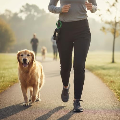 Cylindrical Dog Poop Bag Dispenser with Carrying Strap, Poop Bag Holder for Leash with Side Hooks, Pet Waste Management Solution with Biodegradable Bags (Black)