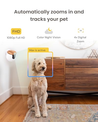 Furbo Mini Pet Camera: Basic See & Talk Features, No AI Alerts, No Subscription Required, Pet Security Cam w/Barking/Meowing Alerts, Rotating View, 2-Way Audio, Smart Home Monitoring - style: Mini Camera