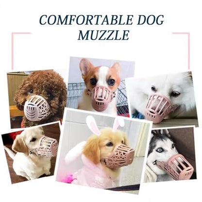 7Pcs Dog Muzzles Anti Biting Adjustable Plastic Breathable Basket Muzzle Different Sizes for Small, Medium, Large & Extra Dogs