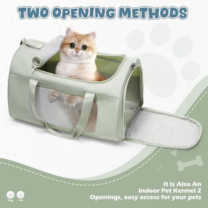 Large Cat Carriers Dog Carrier Pet for Small/Medium Cats Dogs Puppies,Soft-Sided Cat Bag Airline Approved,Carry Up to 20 Lbs,Green - color: A-Medium-Green