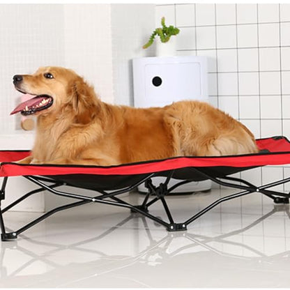 Elevated Dog Bed, Foldable Portable Quick 3-Second Setup Bed, Portable Cot with Breathable Mesh Fabric for Outdoor Travel Camping (S) (S) (L)