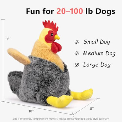 Squeaky Stuffed Dog Toys – Plush Chicken Chew Toy for Small, Medium & Large Dogs, Cute & Funny Interactive Puppy Toy with Crinkle Paper & Double Squeakers - style: Chicken