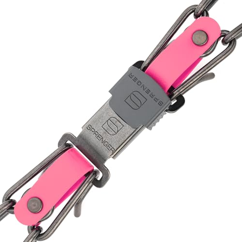 Herm Sprenger Black Stainless Steel Dog Collar with Quick Release ClicLock Buckle and Biothane Insert Training Collar Made in Germany (Passionfruit Pink, 25in x 4.0mm(Neck Size up to21-22in)) - color: Passionfruit Pink, size: 25in x 4.0mm(neck size up to2
