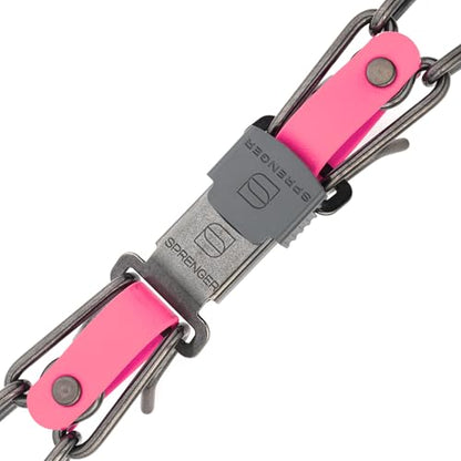 Herm Sprenger Black Stainless Steel Dog Collar with Quick Release ClicLock Buckle and Biothane Insert Training Collar Made in Germany (Passionfruit Pink, 25in x 4.0mm(Neck Size up to21-22in)) - color: Passionfruit Pink, size: 25in x 4.0mm(neck size up to2