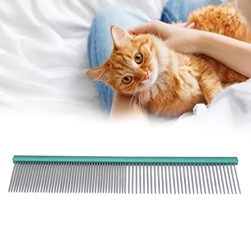 Greyhound Comb For Dogs, Metal Dog Comb Dog Combs with Rounded Ends Dog Comb Cat Comb For Removing and Knots Grooming Tool For Long Short Haired Dog (Green 13cm/5.1in) - size: Green 13cm/5.1in