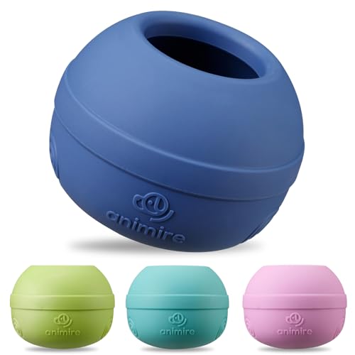 Long-Lasting Interactive Dog Lick Toy, Stuffable Dog Enrichment to Keep Dogs Busy, Wobbly Treat Dispensing Freezable Chew Toys, Food-Grade Safe (Dark Blue,L) - color: Dark Blue, size: L