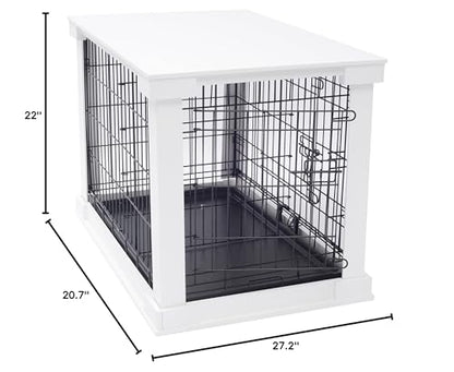 zoovilla White Dog Cage with Crate Cover, Dog Kennel Small - size: 27.2"L x 20.7"W x 22.0"H