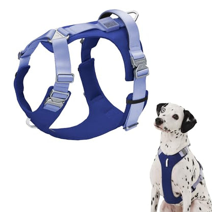 Dog Harness Heavy Duty No Pull Dog Harness with Handle, QR Code Anti-Loss Alloy Buckle Adjustable Nylon Dog Vest Control Harness for Medium Large Dogs Walking Training (Blurple, XL) - color: Blurple, size: XL