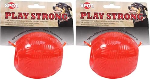 SPOT Play Strong Bones Chew Toys and Ball Toys for Dogs - Great for Aggressive Chewers and Puppies - Ball - Small (Pack of 2) - size: Large (Pack of 2)